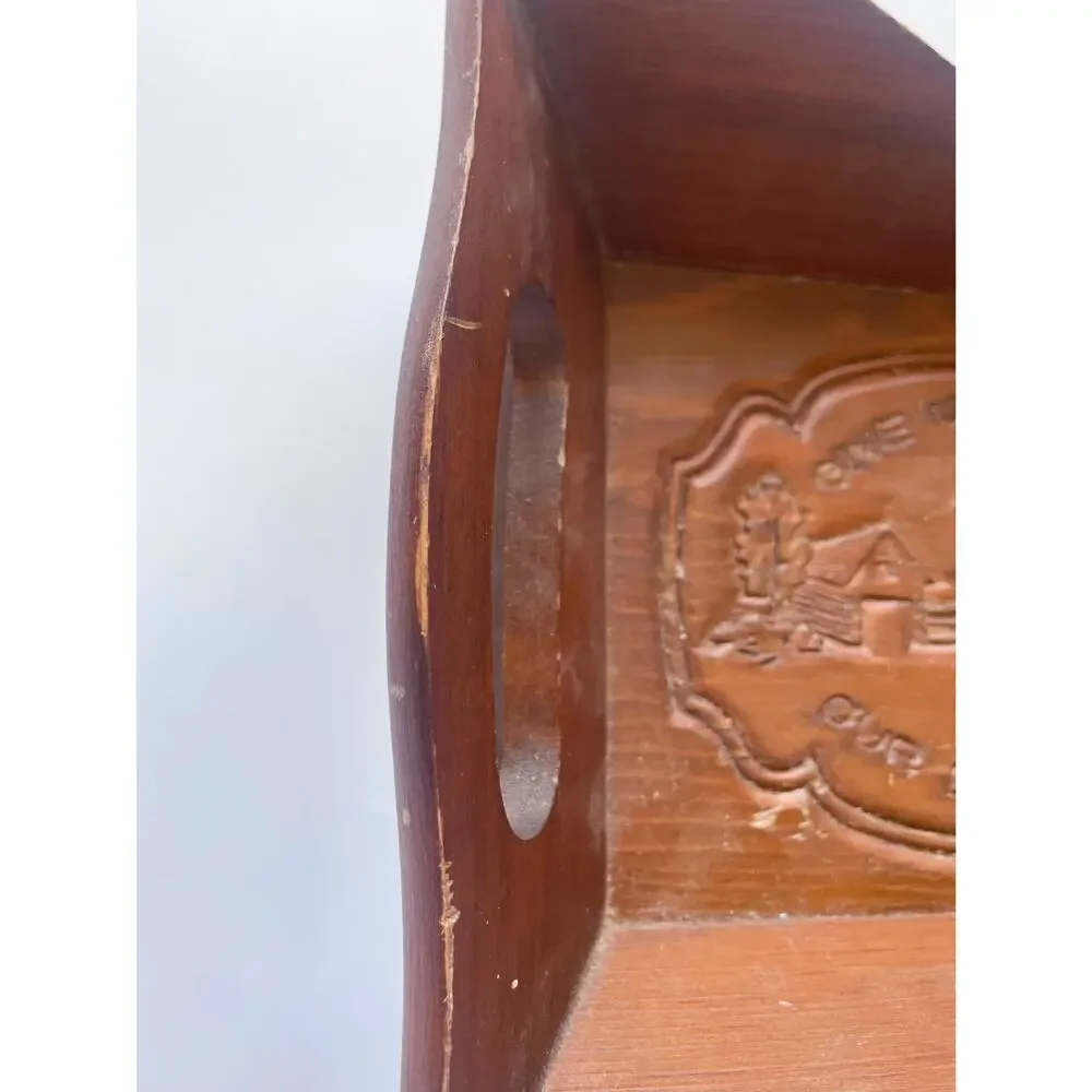 Vintage Give Us This Day Our Daily Bread Wood Tray